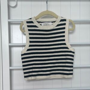 Zara kids Black and White Striped Crop Top